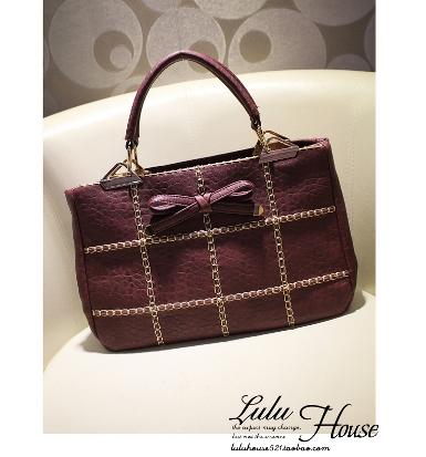 หมดค่ะ กระเป๋าLuluhouse รุ่น L110-02claretbl/cl กระเป๋าสวยเกาหลี งานคุณภาพของแท้ 